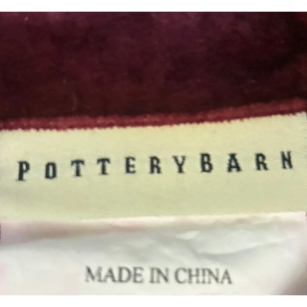 Pottery Barn Side Chair Slipcover Wine Red Velvet
